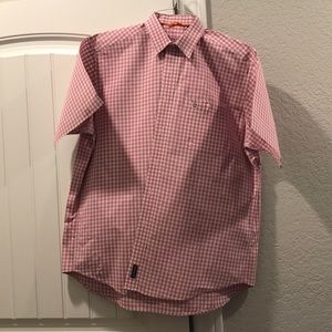 Men’s Rough Stock pink and white shirt